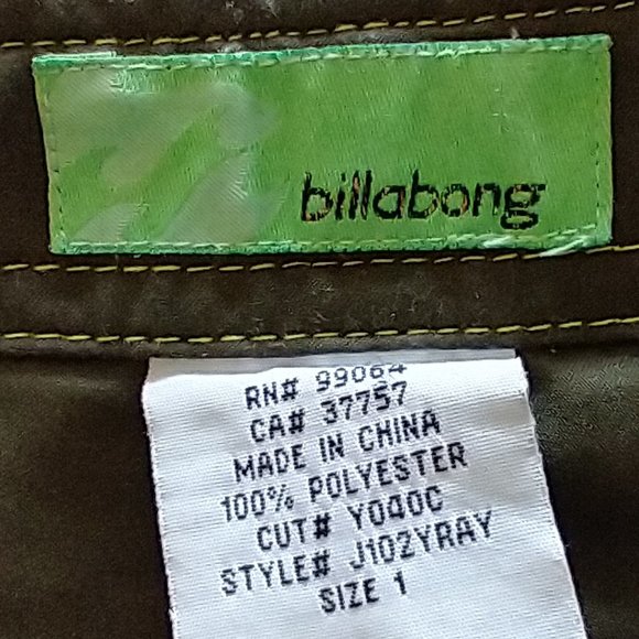 Women's Size 1 (XS) Billabong green Board Shorts - Picture 9 of 9